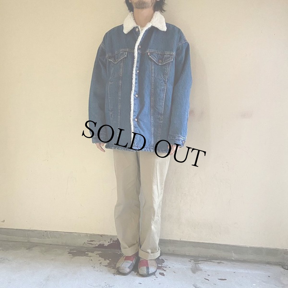 画像2: Levi's 71605-0216 USA製 デニムボアランチコート L (2)