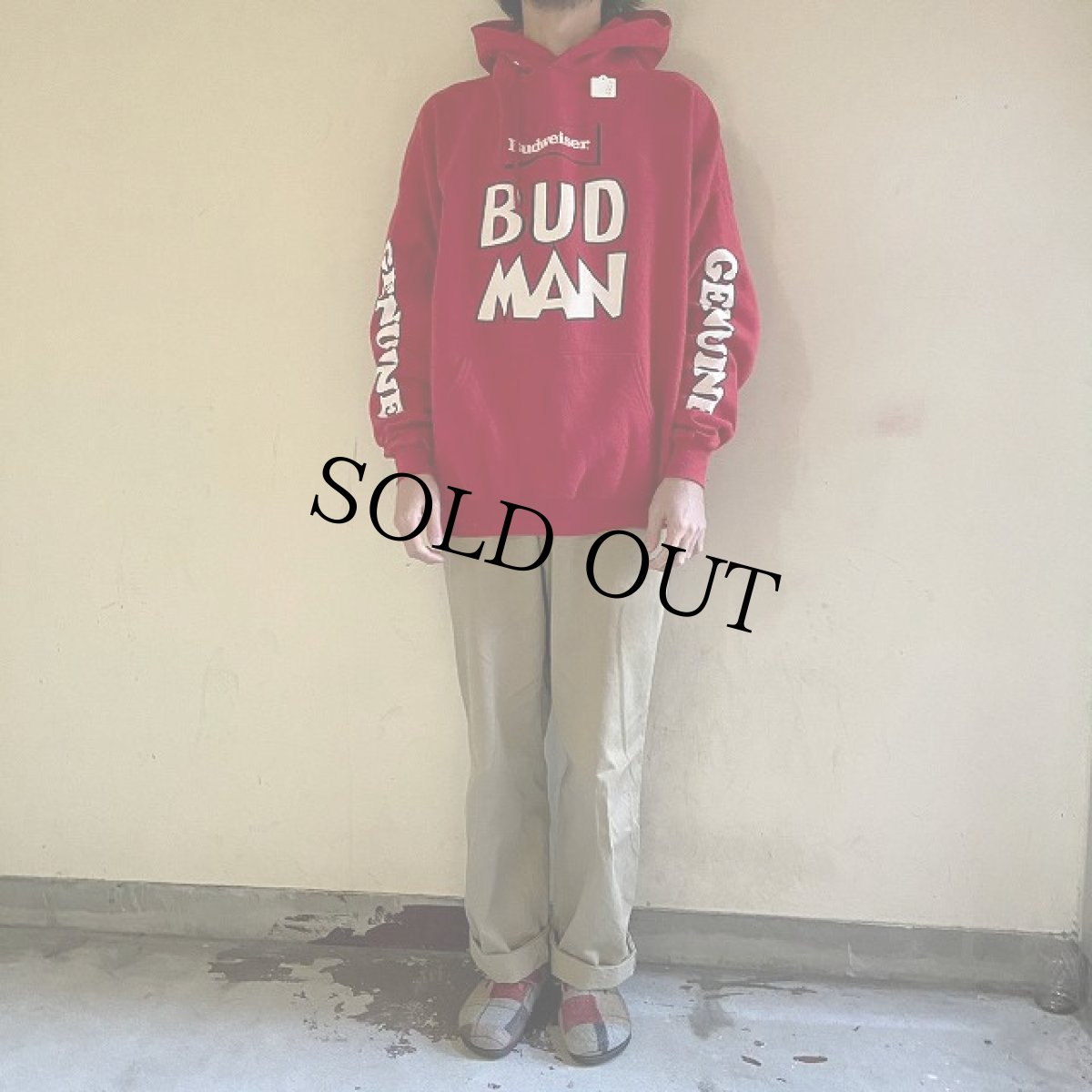 画像2: 90's Budweiser USA製 ロゴプリント スウェットフーディー 2XL (2)