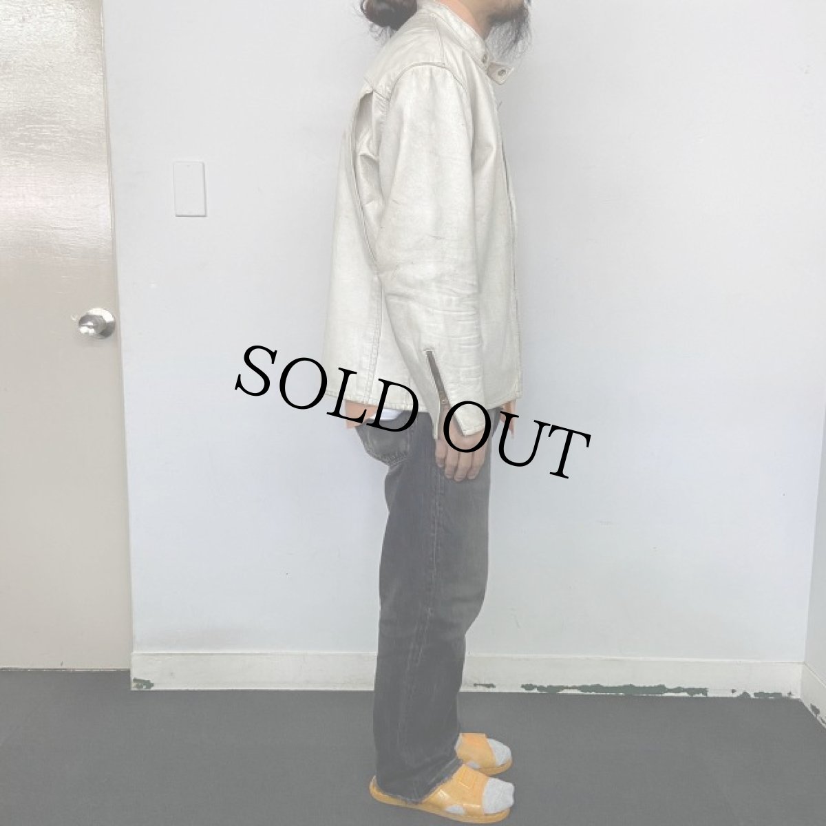 画像3: 60's〜 Lancer ホワイトレザー シングルライダースジャケット (3)