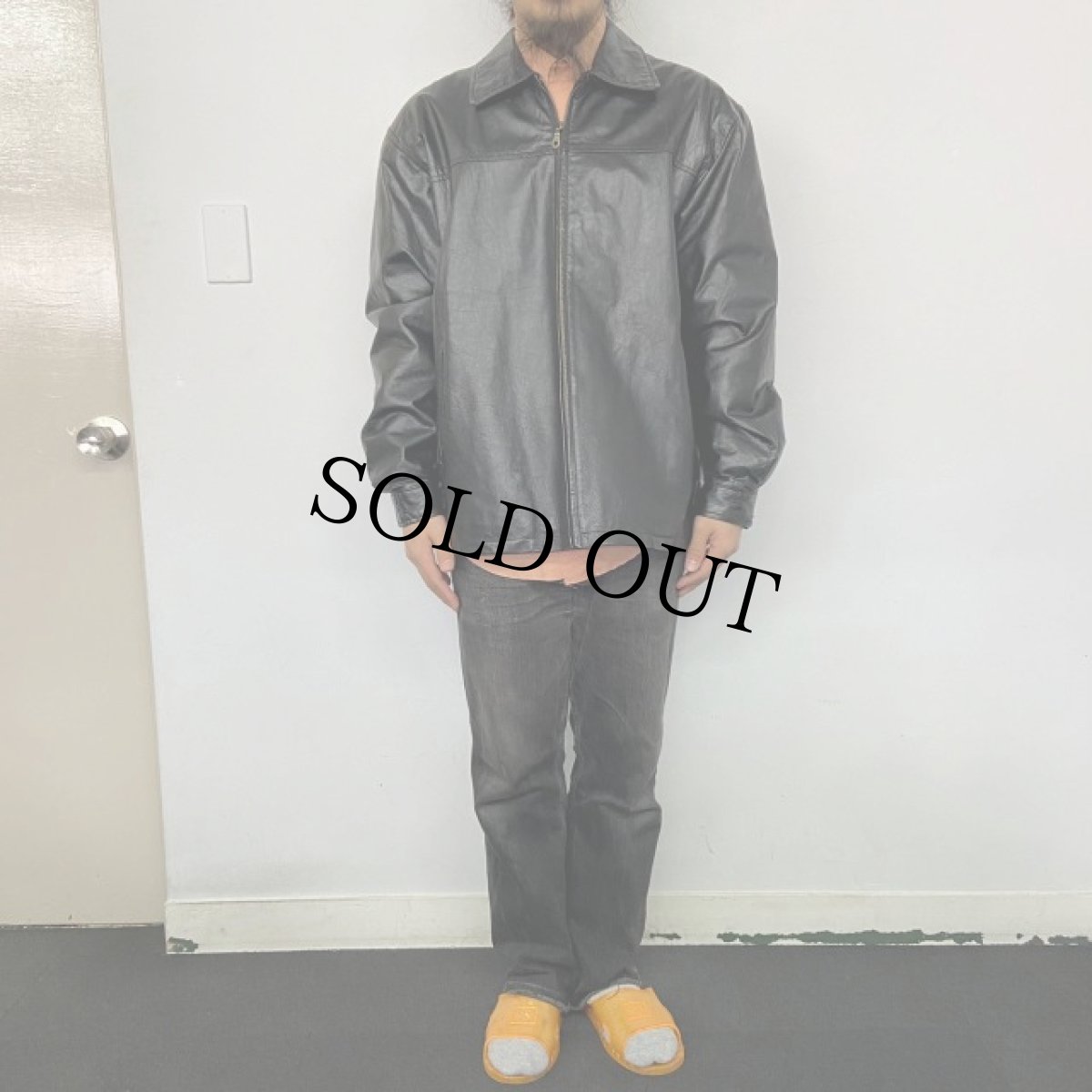 画像2: COUGAR LEATHER レザージャケット BLACK L (2)