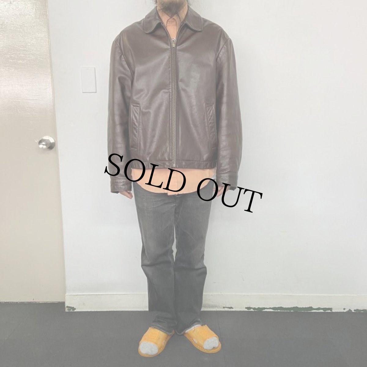 画像2: 90's〜 BANANA REPUBLIC レザージャケット L (2)