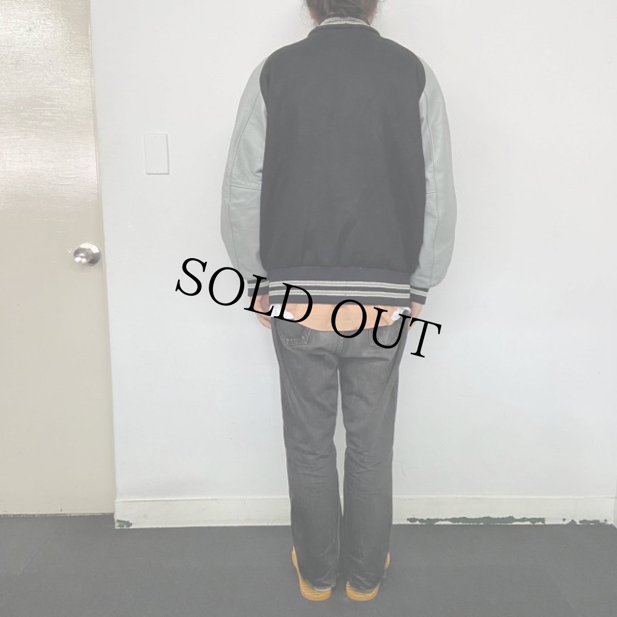 画像4: 60's〜 SKOOKUM レザー×ウール スタジャン 44 (4)