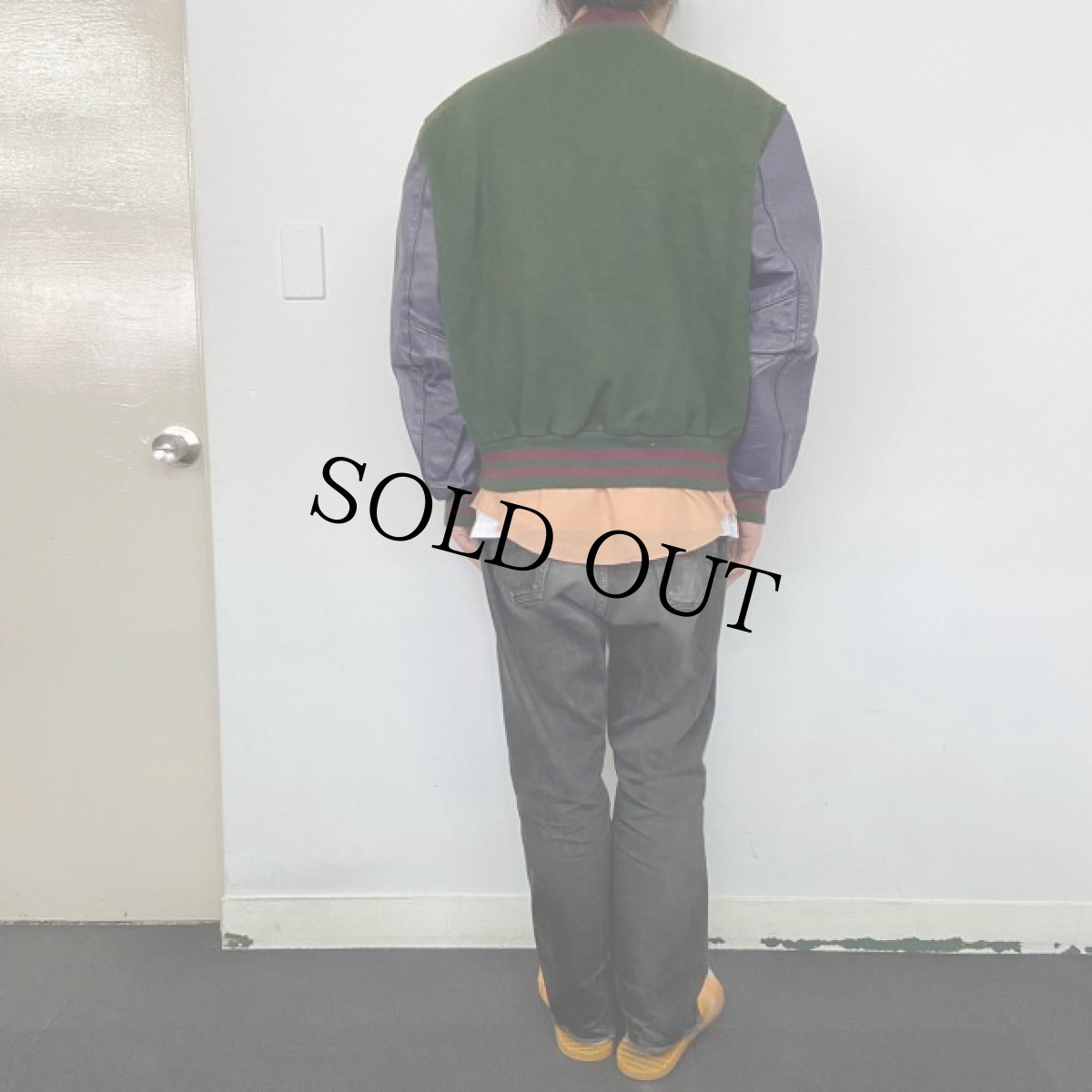 画像4: 80's〜 USA製 レザー×ウール スタジャン (4)