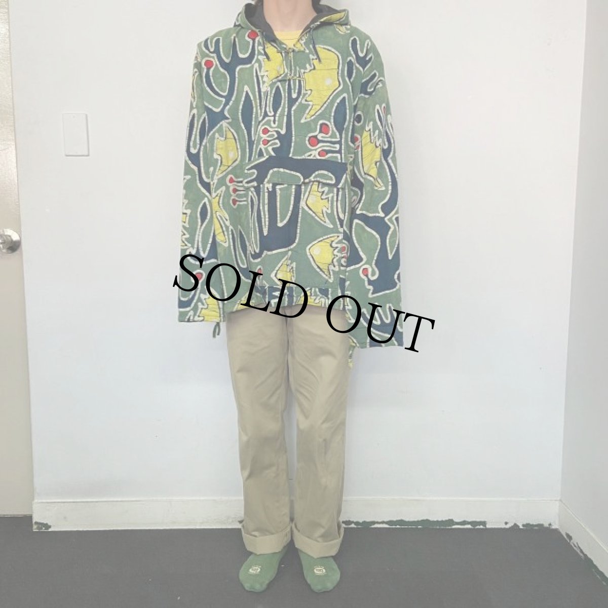 画像2: 総柄コットンアノラックパーカー (2)