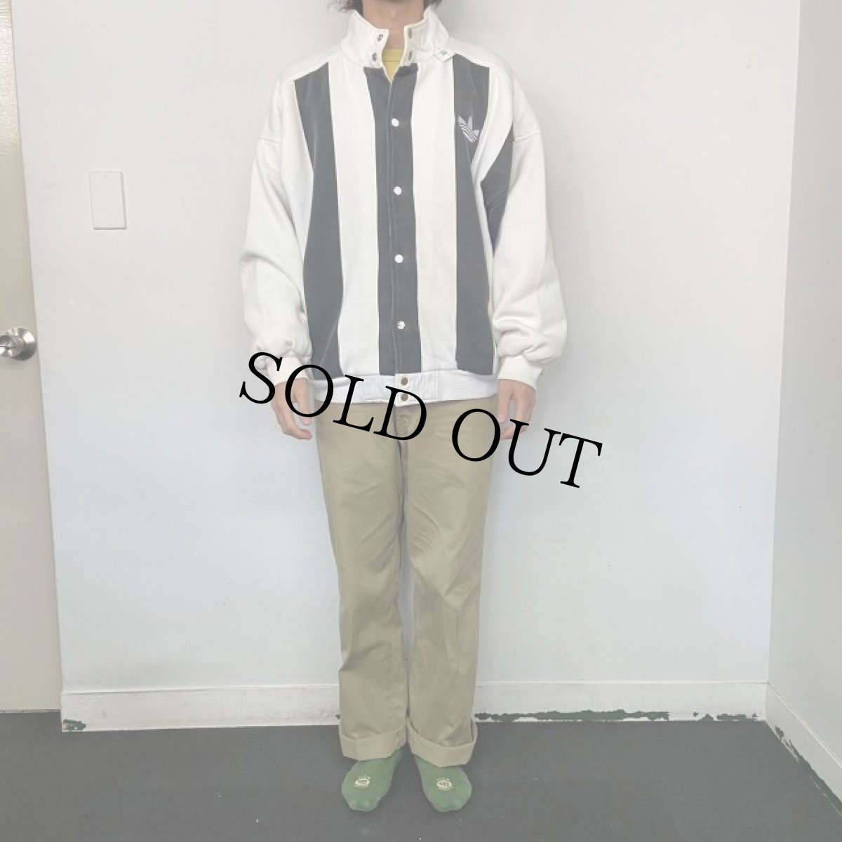 画像3: 80's adidas ストライプ柄 スウェットブルゾン (3)