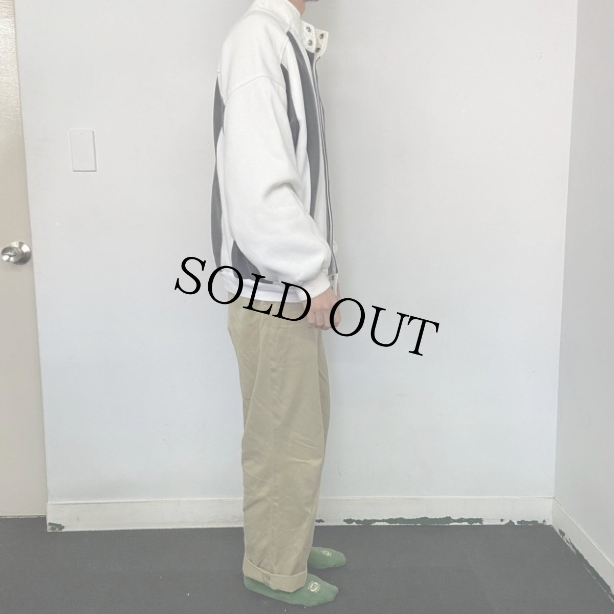 画像4: 80's adidas ストライプ柄 スウェットブルゾン (4)