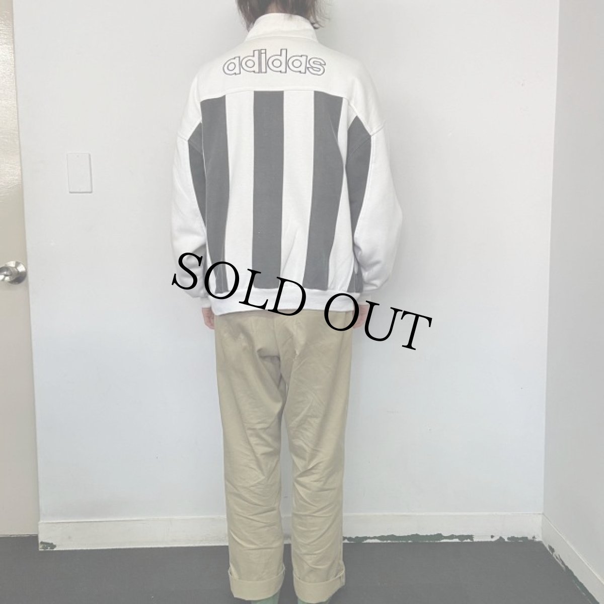 画像5: 80's adidas ストライプ柄 スウェットブルゾン (5)