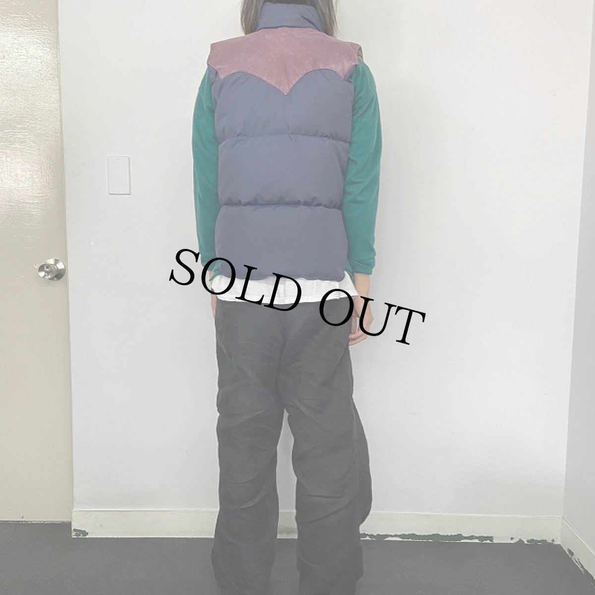 画像4: レザーヨーク切替 ダウンベスト (4)