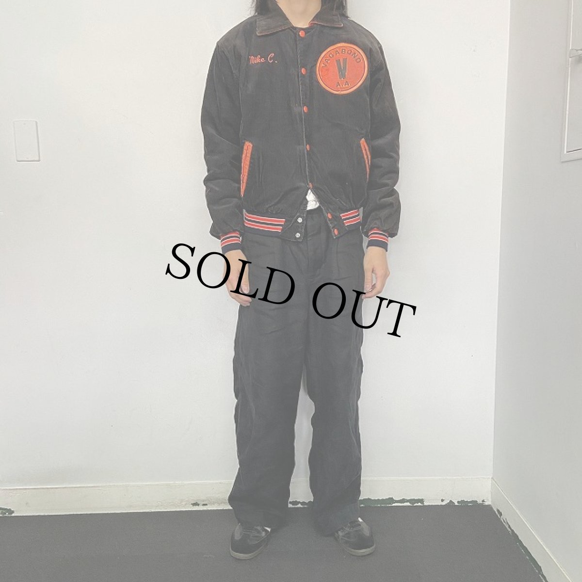 画像3: 80's Rennoe "Vagabond" チェーン刺繍 コーデュロイスタジャン M (3)