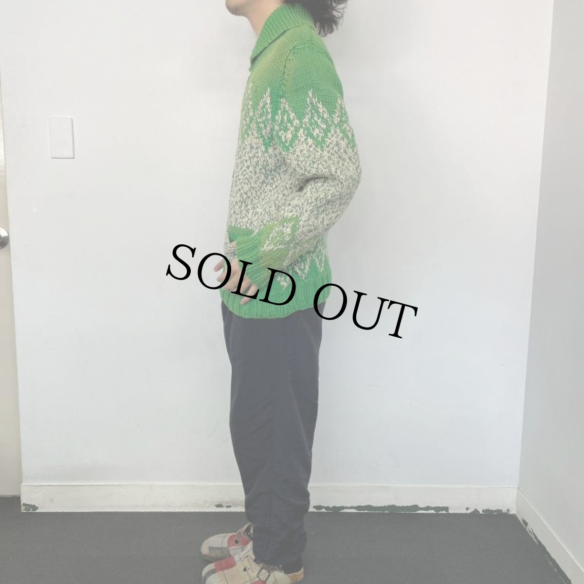 画像3: 60's〜70's ショールカラー カウチンニットカーディガン (3)