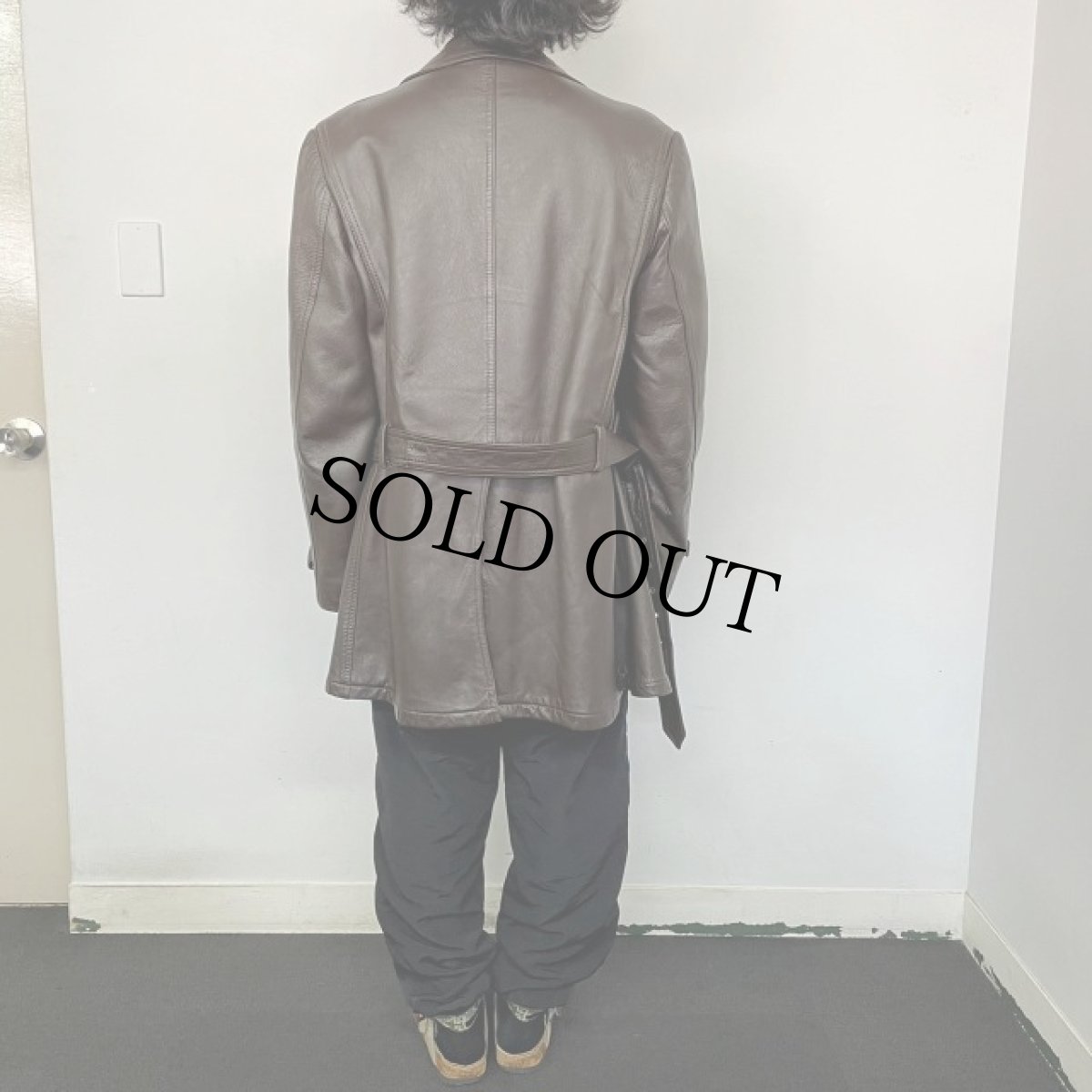 画像4: 80's〜 nordstrom ブラウンレザーコート (4)