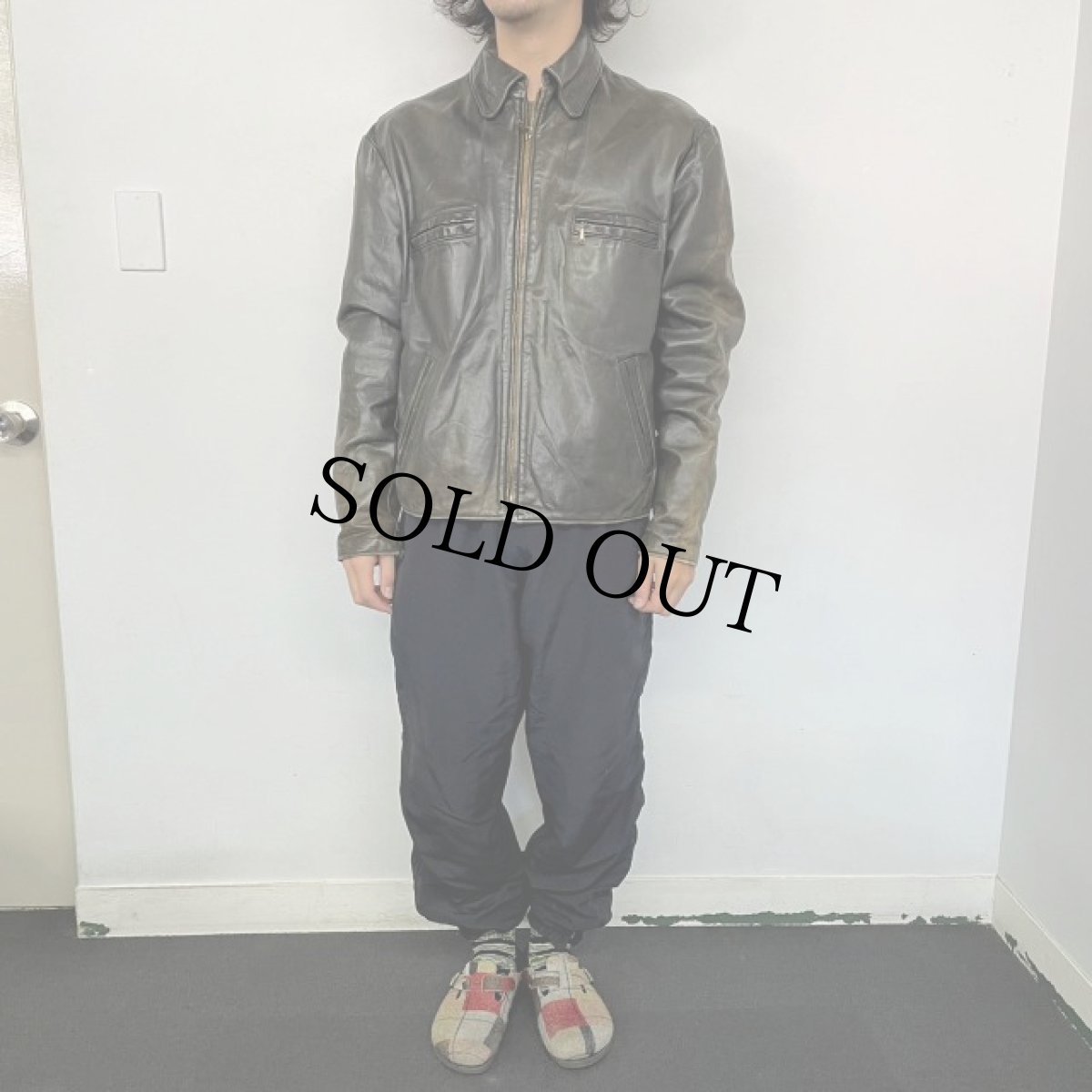 画像2: 70's Walter Dyer 2トーン レザースポーツジャケット (2)