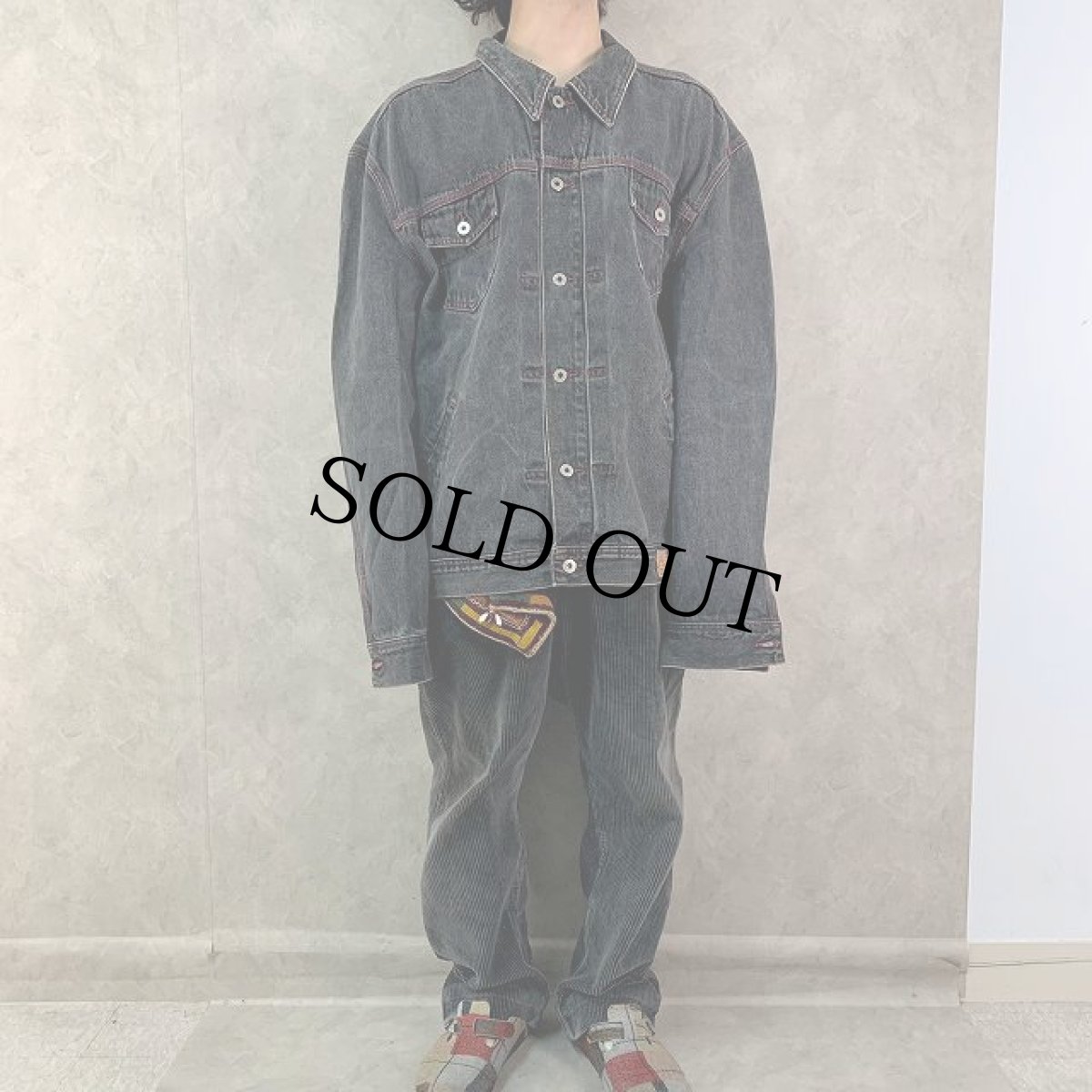 画像2: 80's〜90's GUESS USA製 ブラックデニムジャケット 4XL (2)