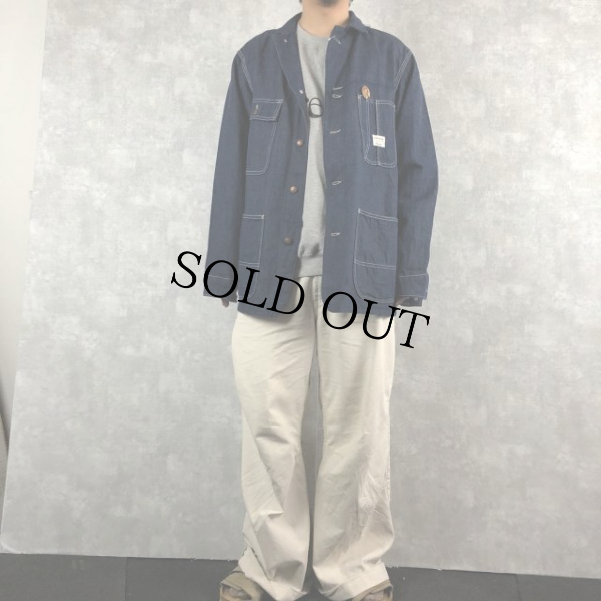 画像2: 60's BIGMAC 缶バッチ付き デニムカバーオール (2)