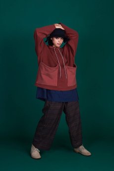 画像3: 【SALE】 GOFUKUSAY "CROSS SEPA POCKET HOODIE" R.BROWN 【FREE】 (3)