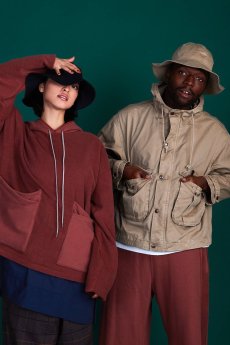 画像2: 【SALE】 GOFUKUSAY "CROSS SEPA POCKET HOODIE" R.BROWN 【FREE】 (2)