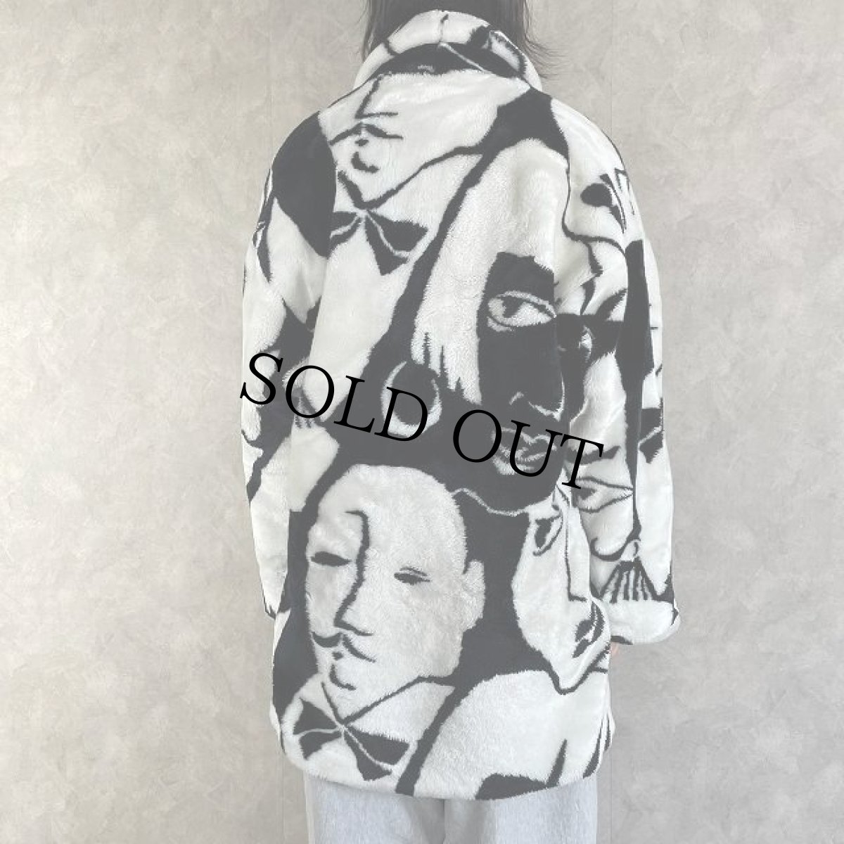 画像5: 80's〜90's DONNYBROOK USA製 フェイス柄 ダブルブレスト フェイクファーコート (5)