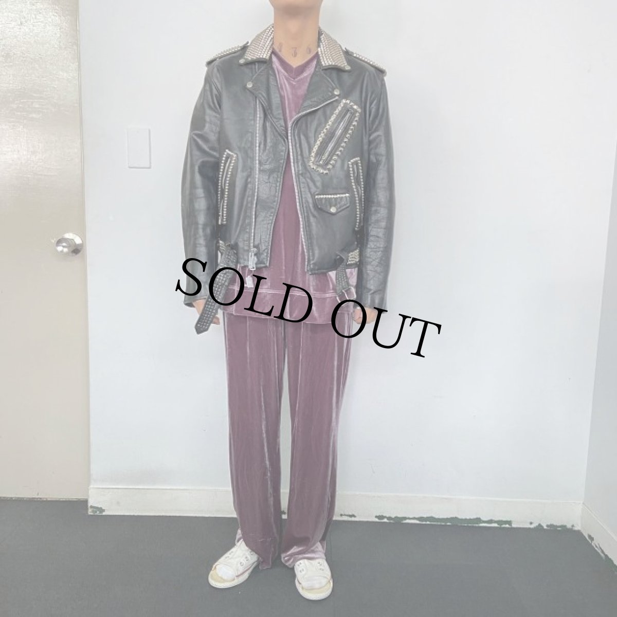 画像3: VINTAGE スタッズカスタム ダブルライダースジャケット (3)