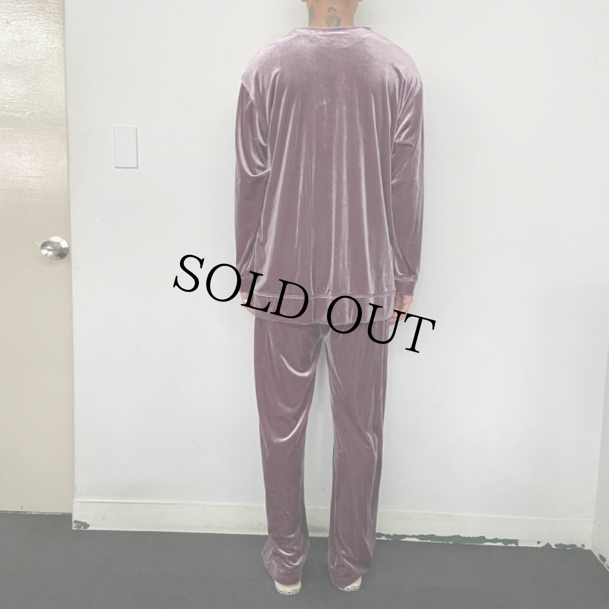 画像6: 90's CarolAnderron USA製 Vネックベロアシャツ&イージーパンツ SETUP (6)