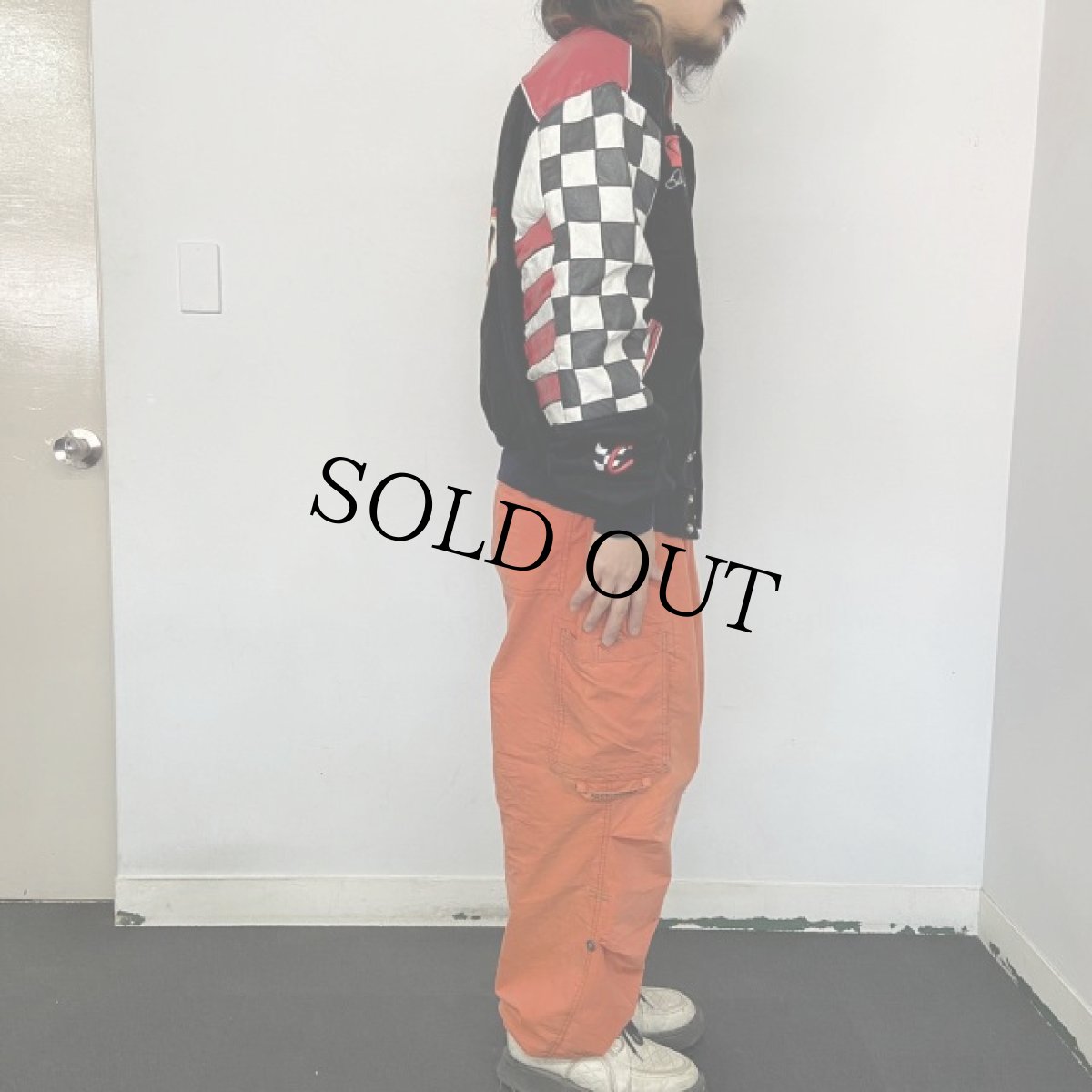 画像5: 90's JEFF HAMILTON "Budweiser" レザー切り替え リバーシブルレーシングジャケット M (5)