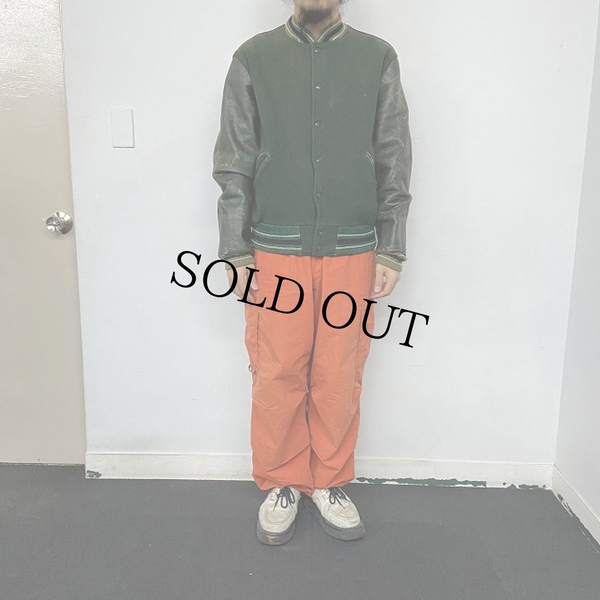 画像3: 〜70's "IDAHO STREET ROD ASSOCIATION " レザー×ウール バーシティジャケット (3)