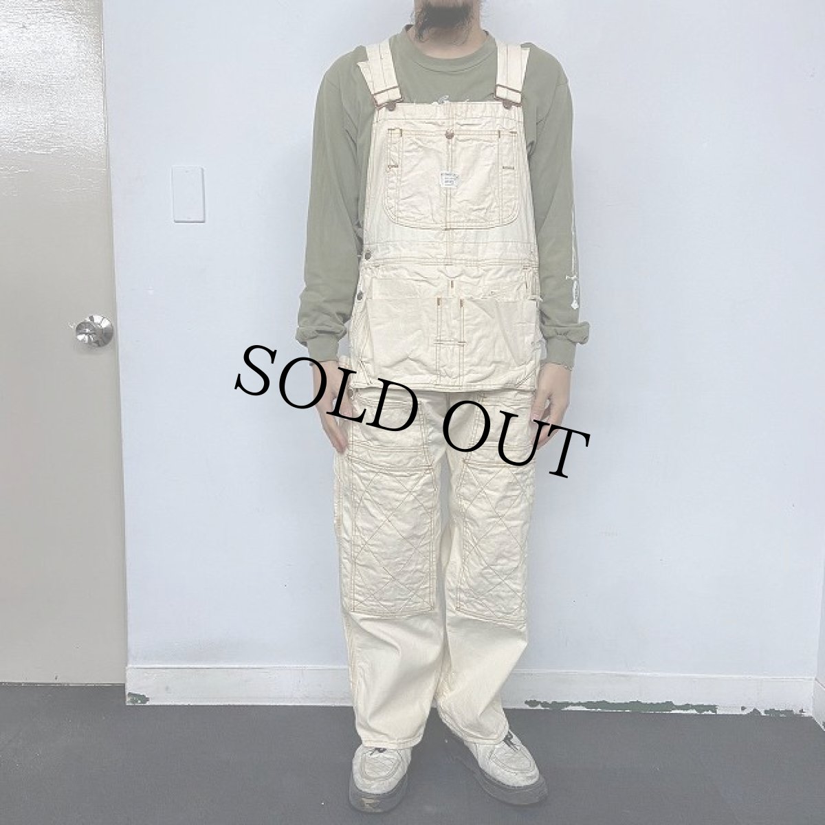 画像2: 70's BIG MAC エプロン付きダブルニー生成りオーバーオール (2)