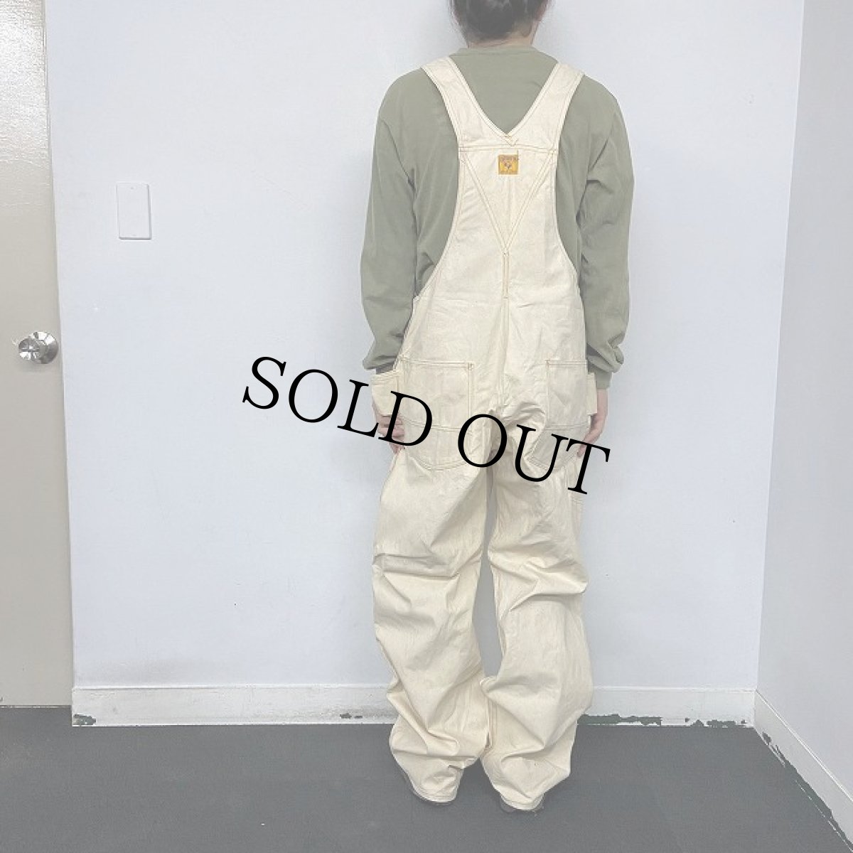 画像4: 50's Can't Bust 'Em エプロン付きダブルニー生成りオーバーオール DEADSTOCK (4)