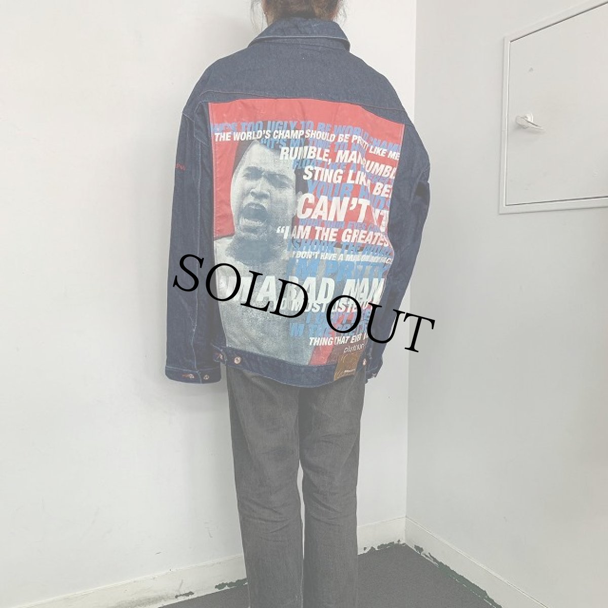 画像5: PLATINUM FUBU "Muhammad Ali" バックプリント デニムジャケット XL (5)