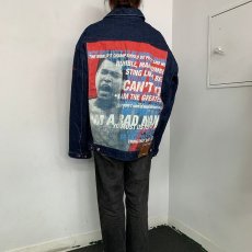 画像5: PLATINUM FUBU "Muhammad Ali" バックプリント デニムジャケット XL (5)