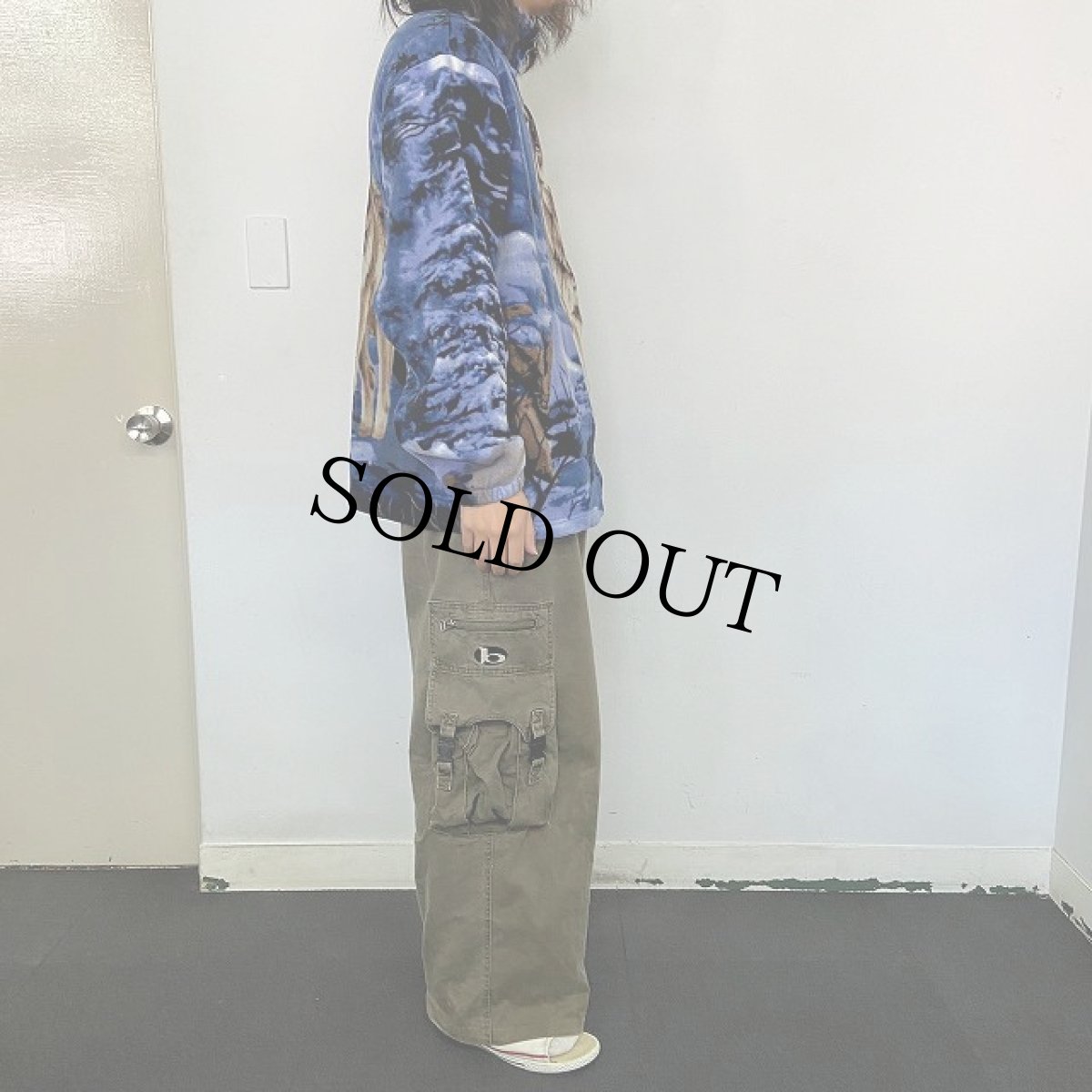 画像3: TRAIL CREST オオカミ柄フリースジャケット XL (3)