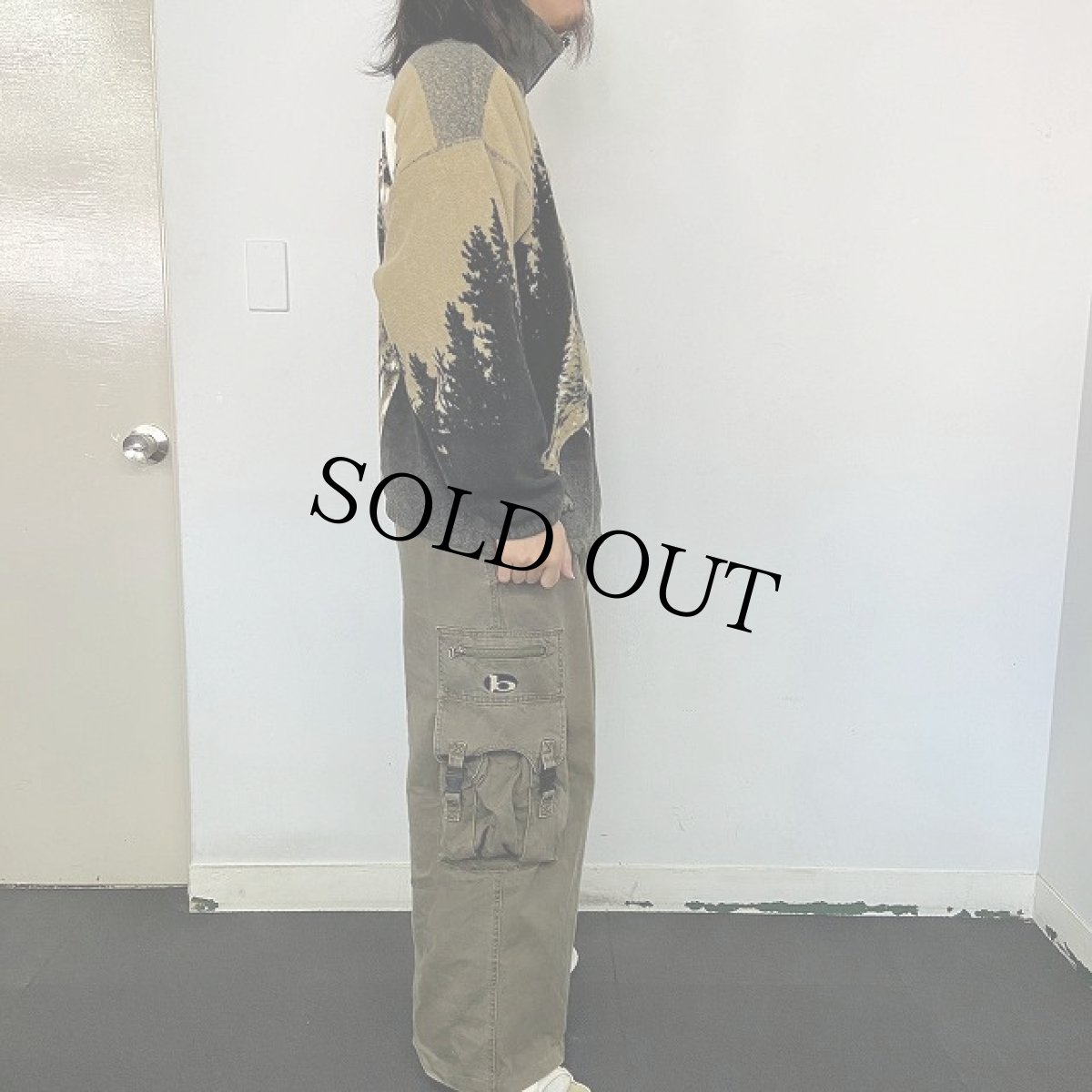 画像3: USA製 オオカミ柄フリースジャケット M (3)