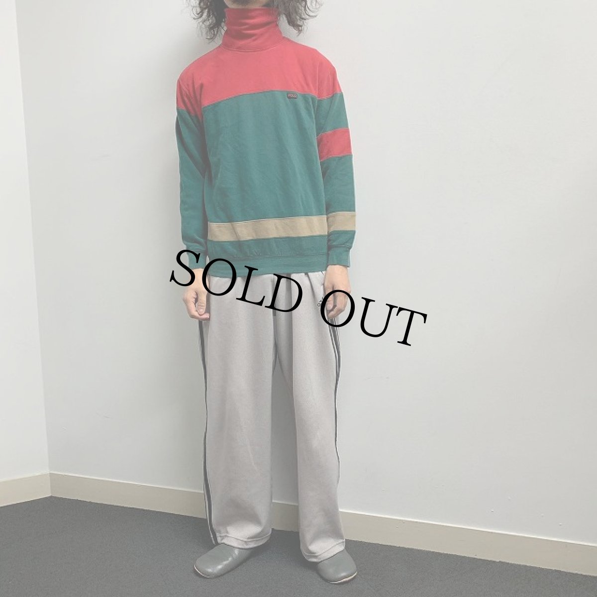 画像2: 90's POLO Ralph Lauren ロゴワッペン付き タートルネックスウェット L (2)