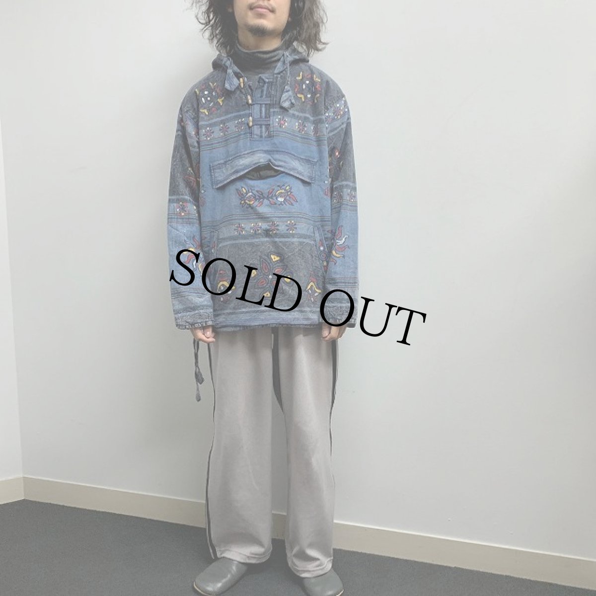 画像2: NEPAL製 ネイティブ柄 アノラックパーカー XXXL (2)