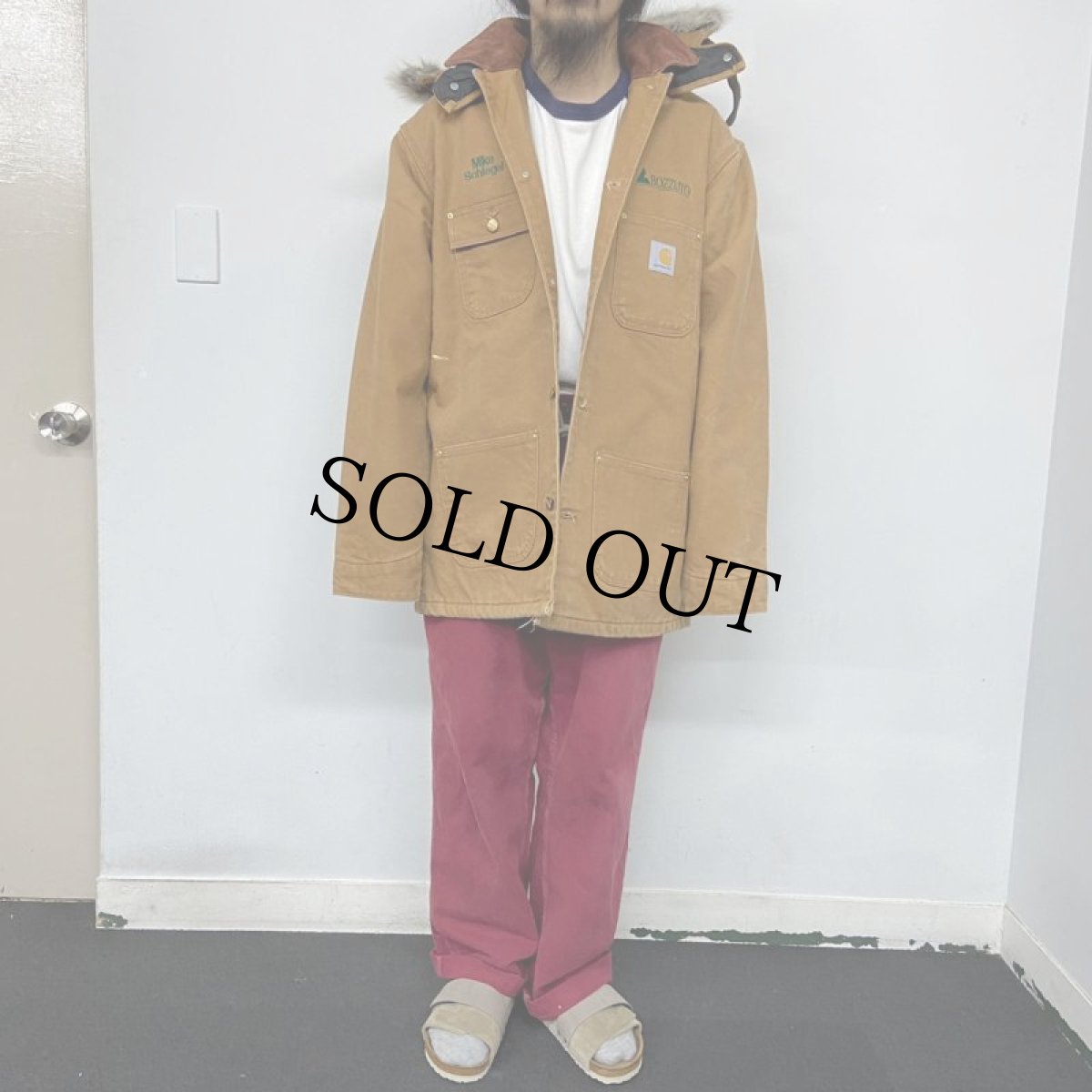 画像2: 〜90's Carhartt USA製 ダック地 内キルティング ミシガンチョアコート フード付き LARGE TALL (2)