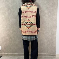 画像8: VINTAGE ネイティブ柄 コンチョボタン リバーシブル ウールラグジャケット (8)