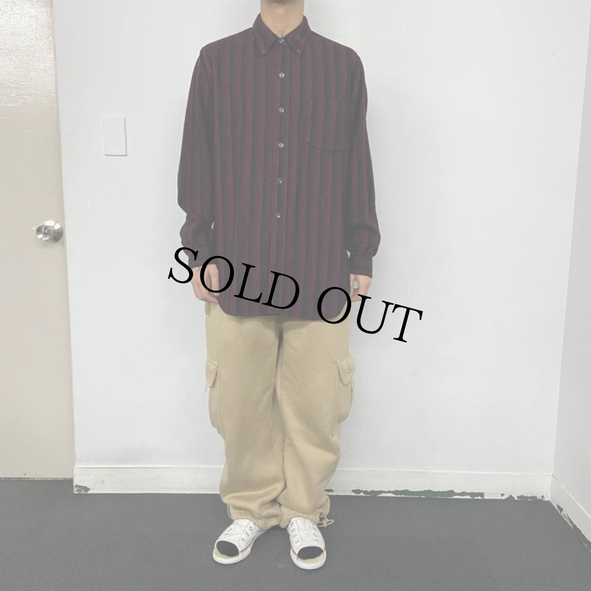 画像2: 60's Pendleton オンブレーストライプ柄 ウールシャツ (2)