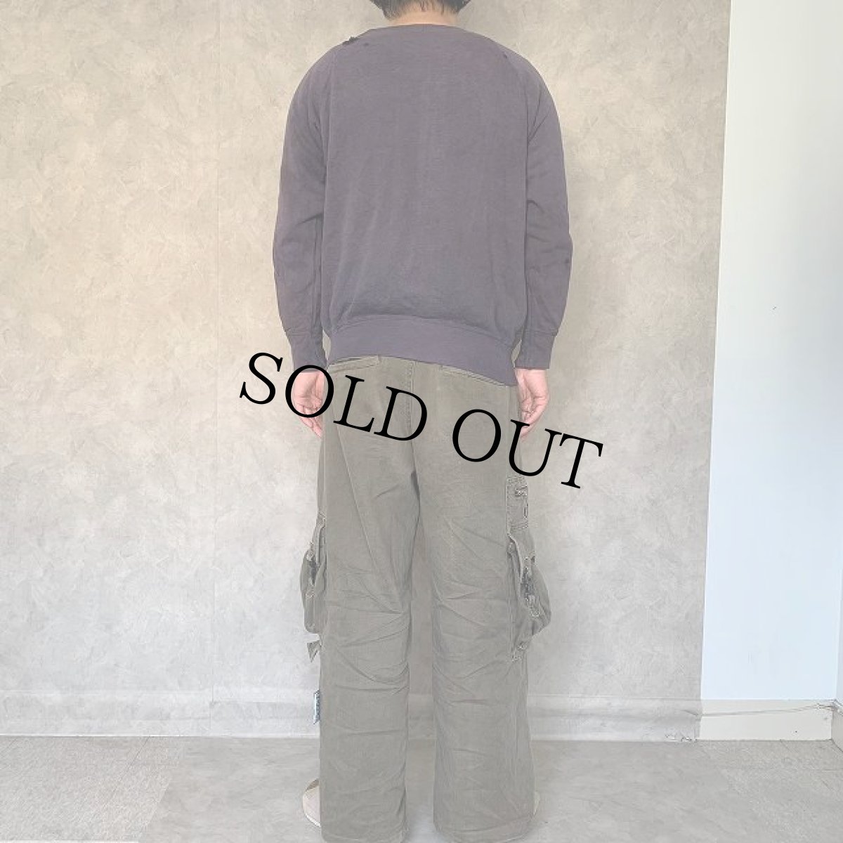 画像4: 〜60's "ARIZONA" レッドデビル カラーフロッキープリント ラグランスウェット ナス紺 (4)