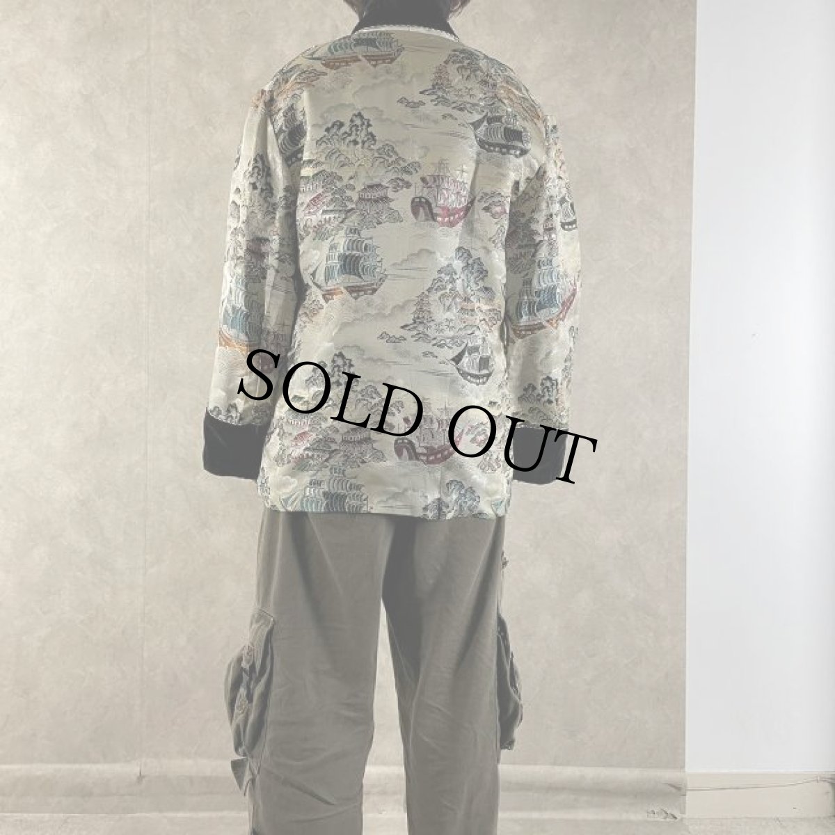 画像4: 和柄 絹織りガウン (4)