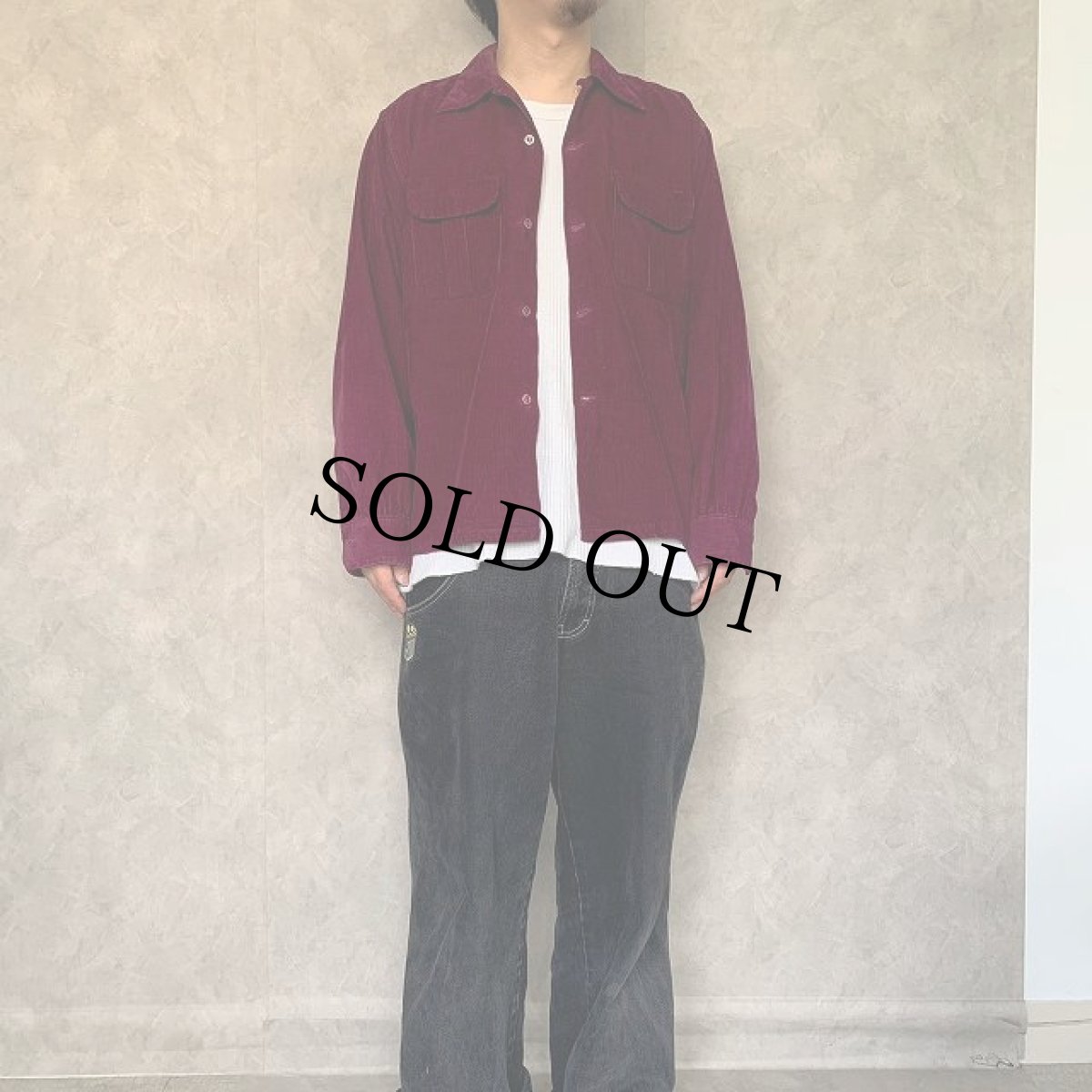 画像2: 50's Pilgrim コーデュロイオープンカラーシャツ L (2)