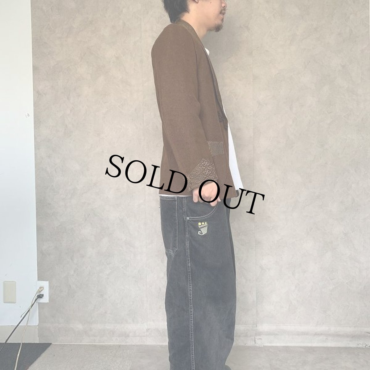 画像3: 30〜40's ツートーン ウール スモーキングジャケット (3)