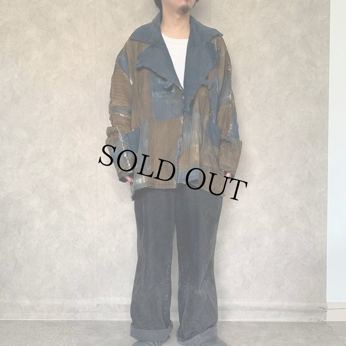 画像2: 90's 泥染め インサイドアウトサイドデザインジャケット Ｍ (2)