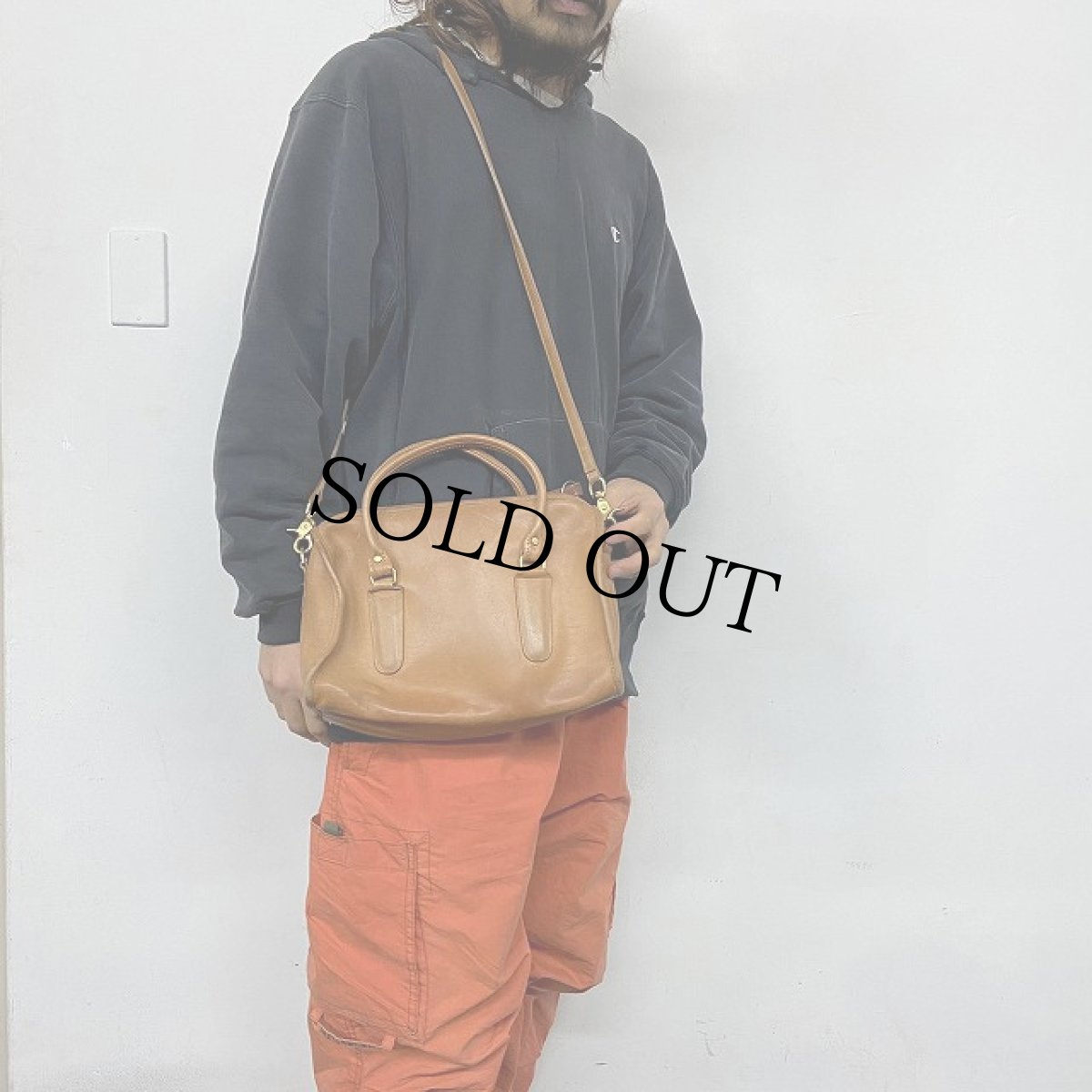 画像2: 80's COACH USA製 2WAYレザーバッグ CAMEL (2)