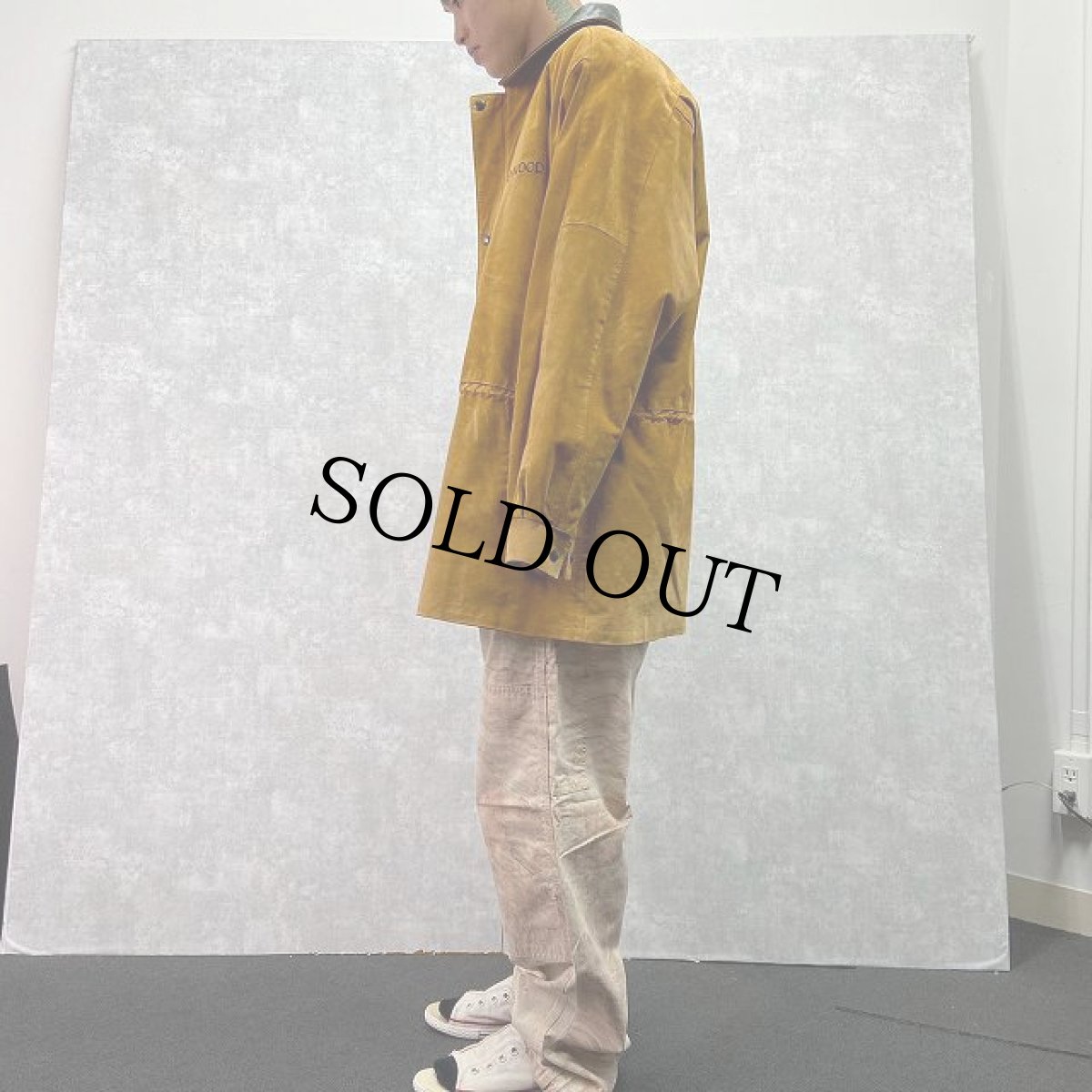 画像3: KENWOOD 企業ロゴ刺繍 スエードレザーハーフコート L (3)