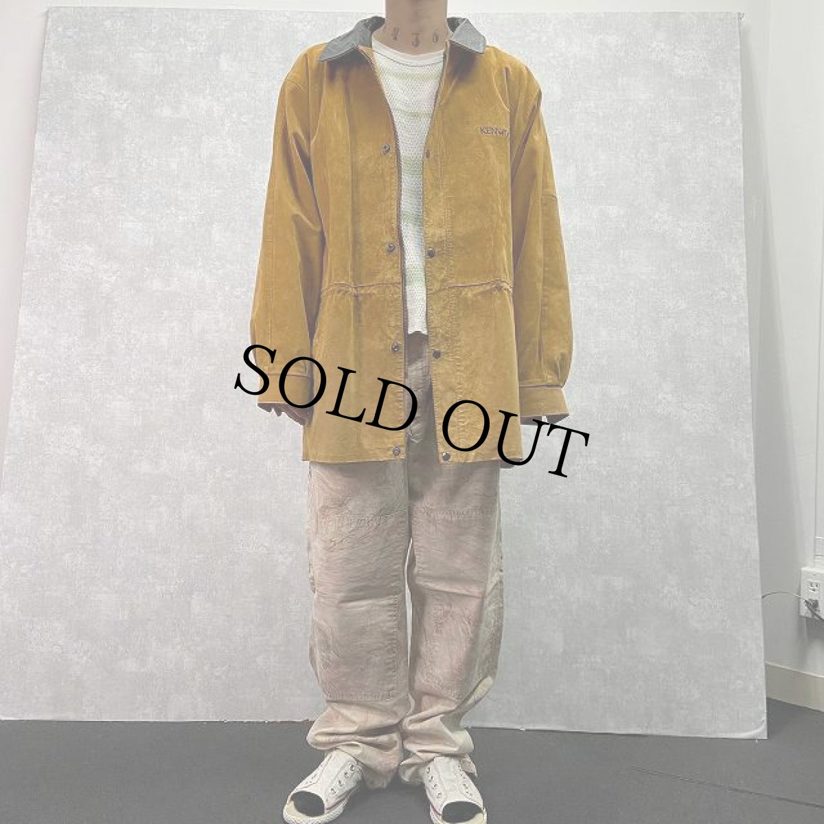 画像2: KENWOOD 企業ロゴ刺繍 スエードレザーハーフコート L (2)