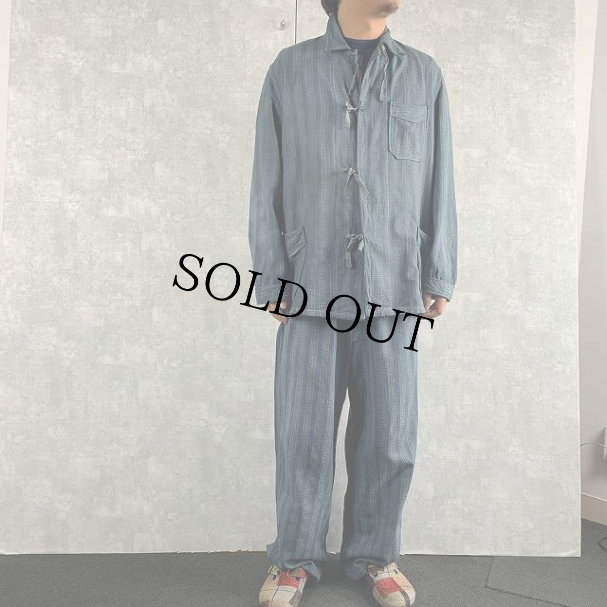 画像2: 50's ブルガリア軍 後染め スリーピングシャツ&パンツ SETUP (2)