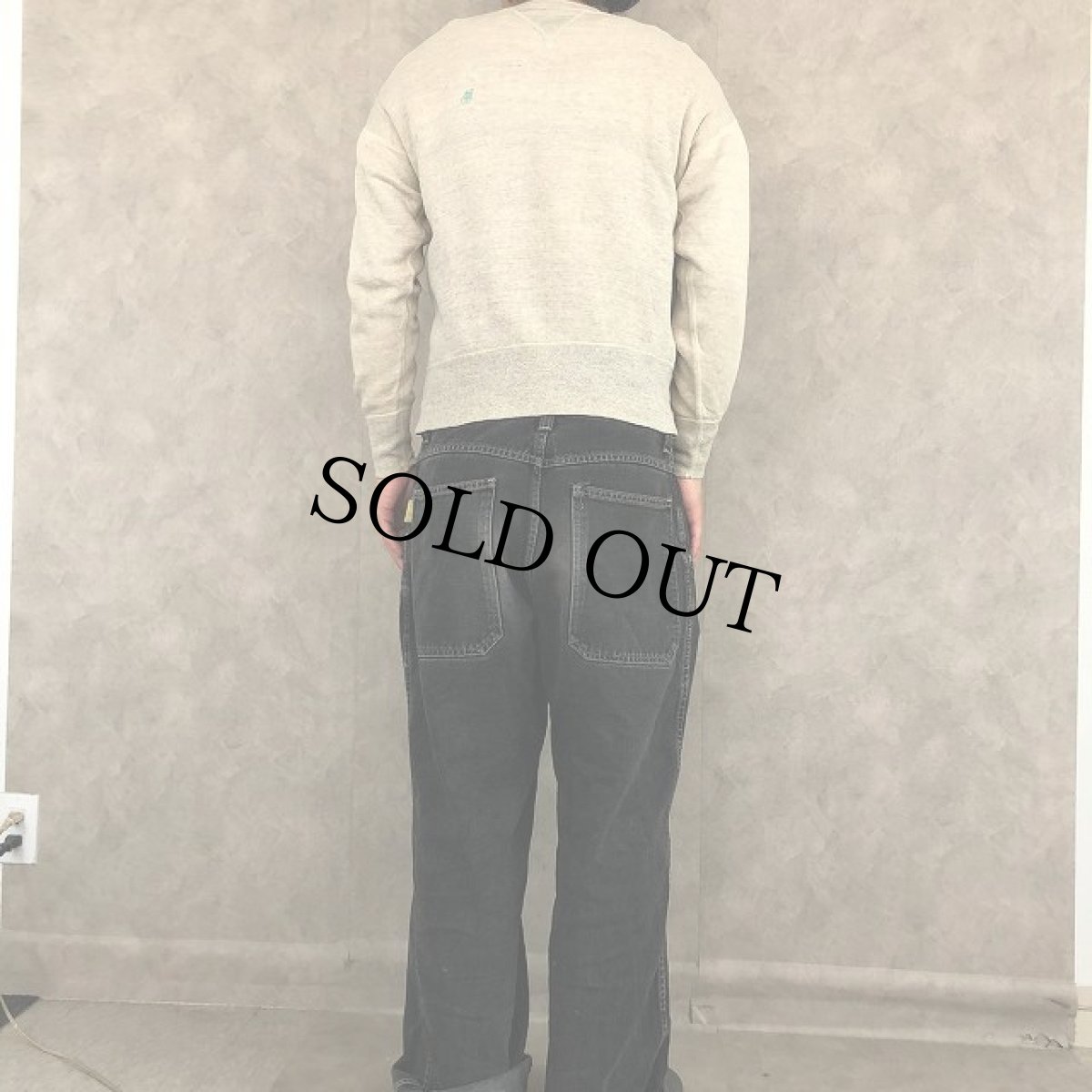 画像4: 40's U.S.ARMY "Quartermaster Corps" ミリタリーフロッキープリント両Vスウェット SIZE38 (4)