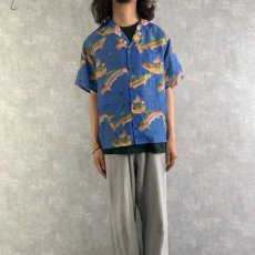 画像3: 80's Patagonia pataloha "トラウト" レーヨンアロハシャツ M (3)