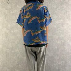 画像5: 80's Patagonia pataloha "トラウト" レーヨンアロハシャツ M (5)