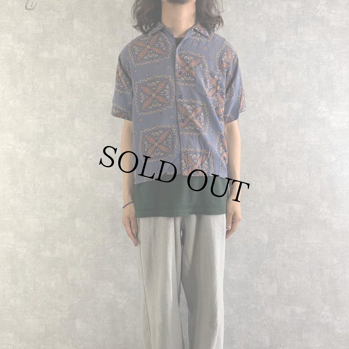 画像3: 60's USA製 PILGRIM オールオーバーパターン レーヨンアロハシャツ M (3)