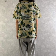 画像6: 60's Japan製 ALOHA SPORTS WEAR ヤシの木 オールオーバーパターン レーヨンアロハシャツ DEADSTOCK L (6)